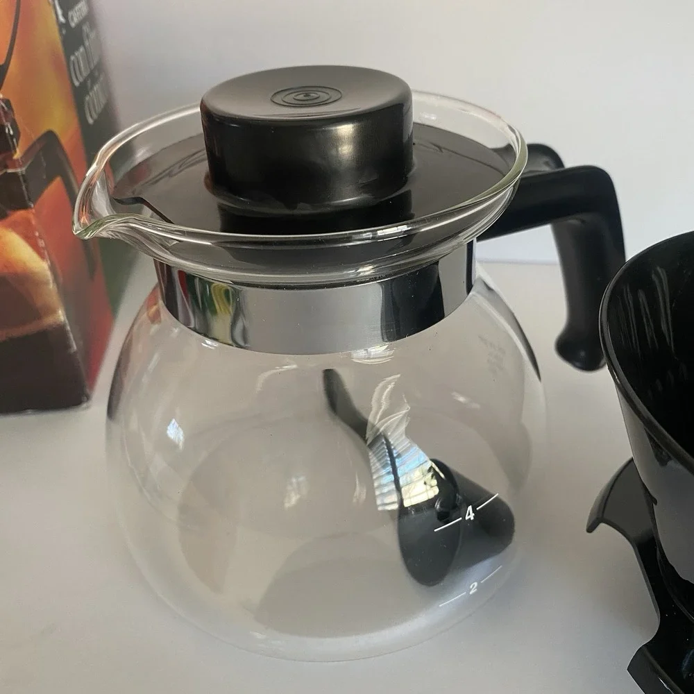 Vintage 90s Melitta 36 oz. Pour Over Coffee Brewer Black NOS 6 Cup Model CM-6/4‎